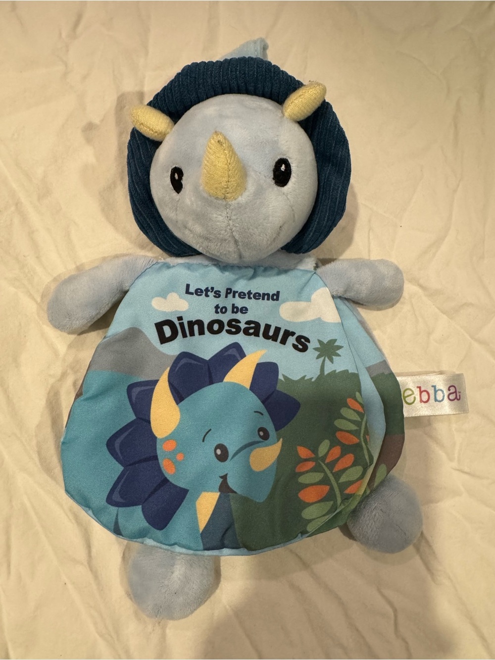 4 for $20 / Blue Dinosaur Stuffed Baby Lovey Book